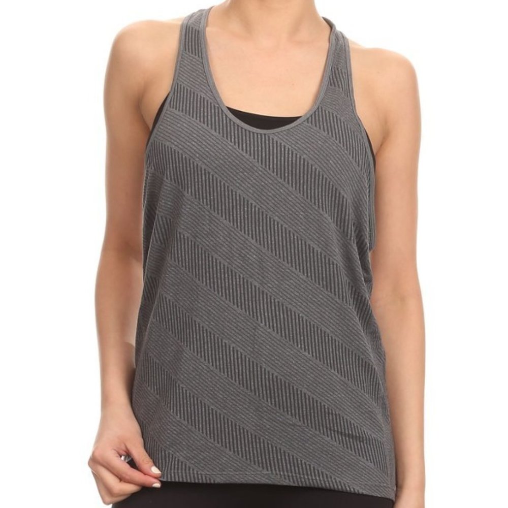 Love Racerback Activewear Tank by ShoActive Gray